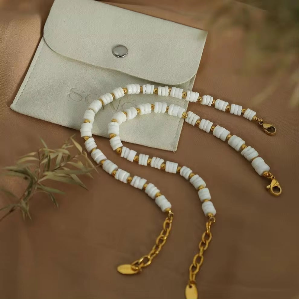 JEWELRY SL07 Natural White Shell Stainless Steel Bracelet White Shell Mother of Pearl Bracelet Fashion Bracelet Jewelry My Store