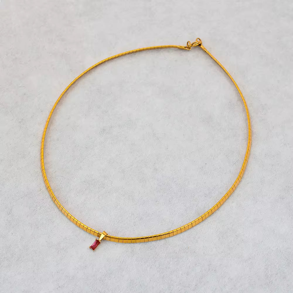 Fashion Rainbow Zircon Pendant Necklace INS Choker Chain Collar for Women Jewelry 18K Gold Stainless Steel Jewelry My Store