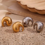 Winding Water Wave Stud Earrings for Women Gold Plated Earrings 316L Stainless Steel Jewelry My Store