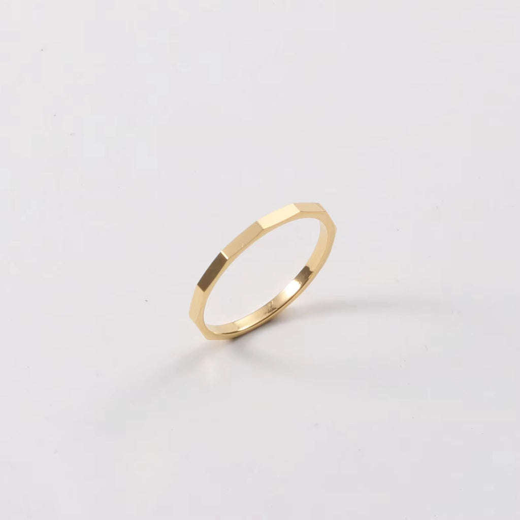High End 18K Gold Plated Tungsten Stainless Steel Tangent Plane Dainty Rings for Women Finger Ring Non Tarnish My Store