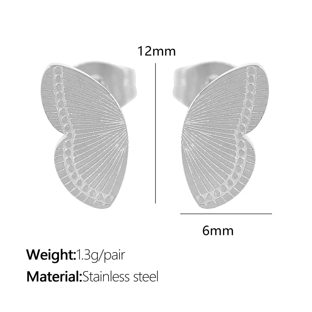 JEWELRY EH240-1 French Fashion Stainless Steel 18K Gold Plated Butterfly Shape Earrings for Women My Store