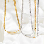 High Quality Simple 6.5Mm Width NK Cuban Chain Necklace PVD Plated Waterproof Bracelet Stainless Steel Jewelry Sets for Women My Store