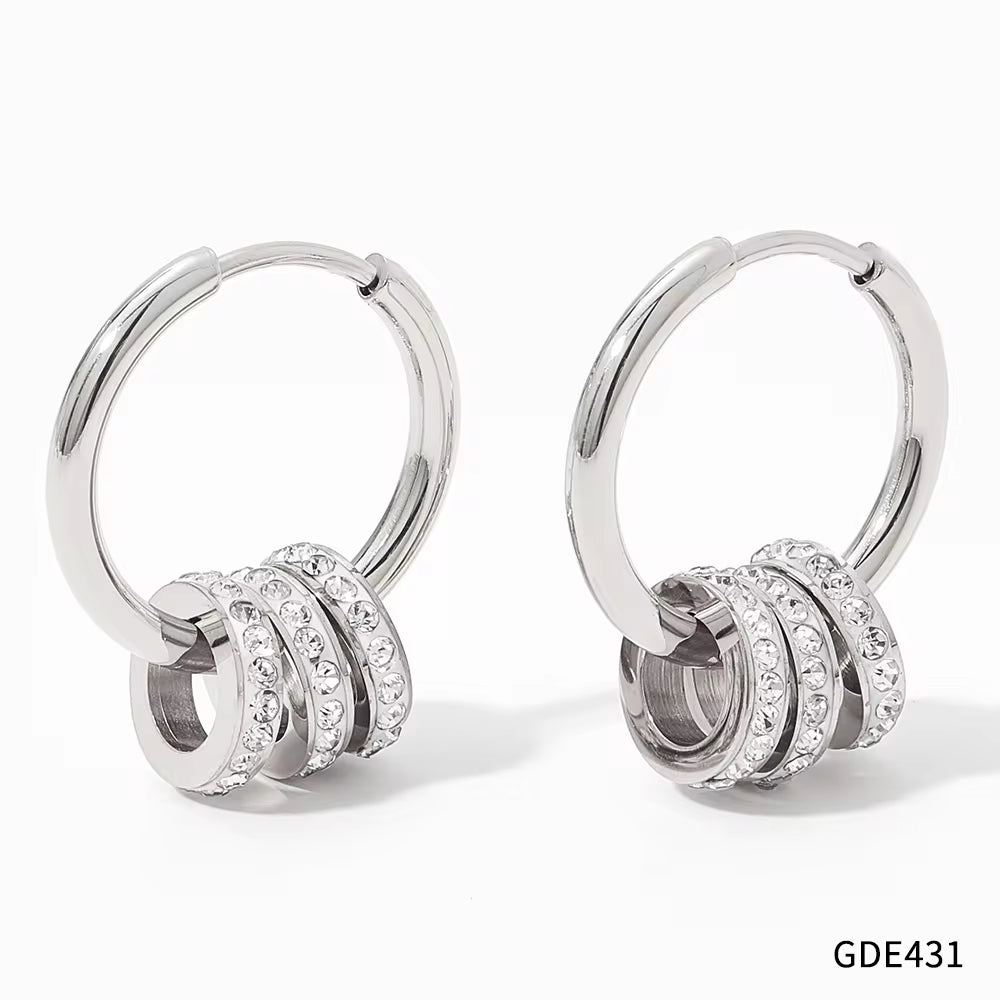 Trendy Multi-Circle Earrings Jewelry Women Dismountable Hoop Stainless Steel Earrings My Store