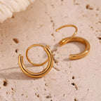 Minimalist Earrings Winding Gold Plated Stud Earrings for Women Waterproof Stainless Steel Jewelry My Store
