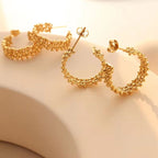 Custom Fashion Jewelry Stainless Steel for Women 18K Gold Plated Chunky Statement Studs Earrings My Store