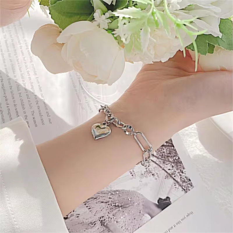 Fashion Jewelry Classic Women'S Stainless Steel Hearts Chain Hip Hop Bracelet for Men My Store