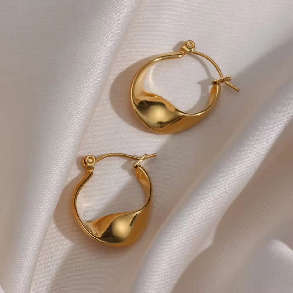 Irregular Hoop Earring 18K Gold Plated Stainless Steel Tarnish Free Wholesale Designer Inspired Earrings My Store