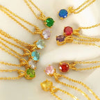 JEWELRY XL68 French Style Collarbone Chain Natural Gemstone Pendant Collarbone Necklace Stainless Steel Necklace My Store