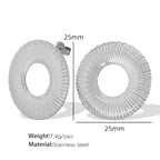 JEWELRY EH176 Exaggerated Titanium Steel Stainless Steel 18K Line Radial Design Circle Earrings for Women My Store