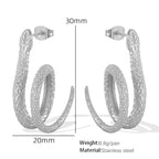 JEWELRY EH195 Korean Version of the Earrings Temperament Small Snake Hundred with Earrings Simple Gold-Plated 18K My Store