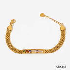 Vintage Waterproof Sliding Crystal Zircon Bracelet Tarnish Free Stainless Steel Fashion Jewelry Mesh Chain Bracelets Women My Store