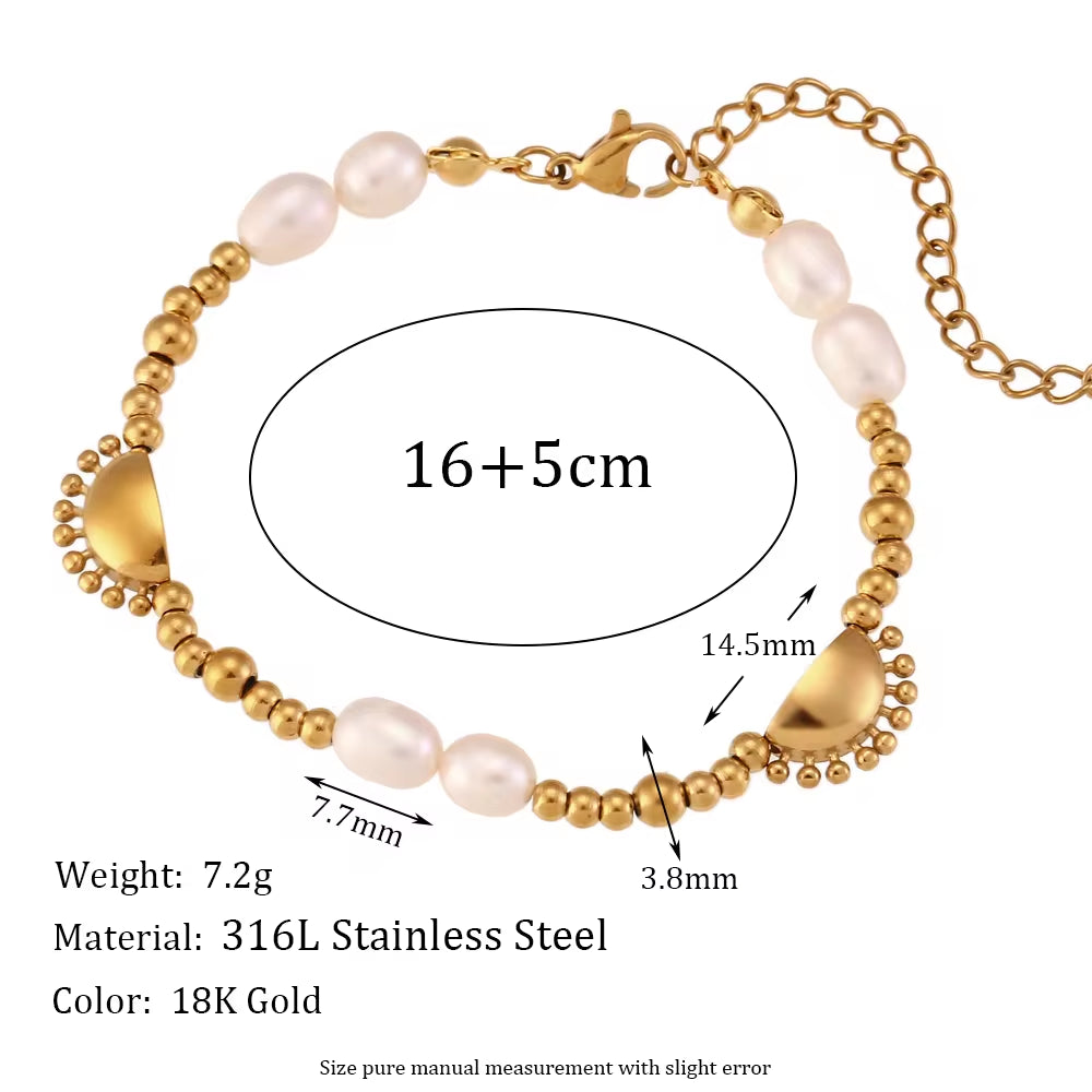Fresh Water Pearl Chain Choker Necklace Gold Plated Jewelry Tarnish Free Stainless Steel Necklace My Store