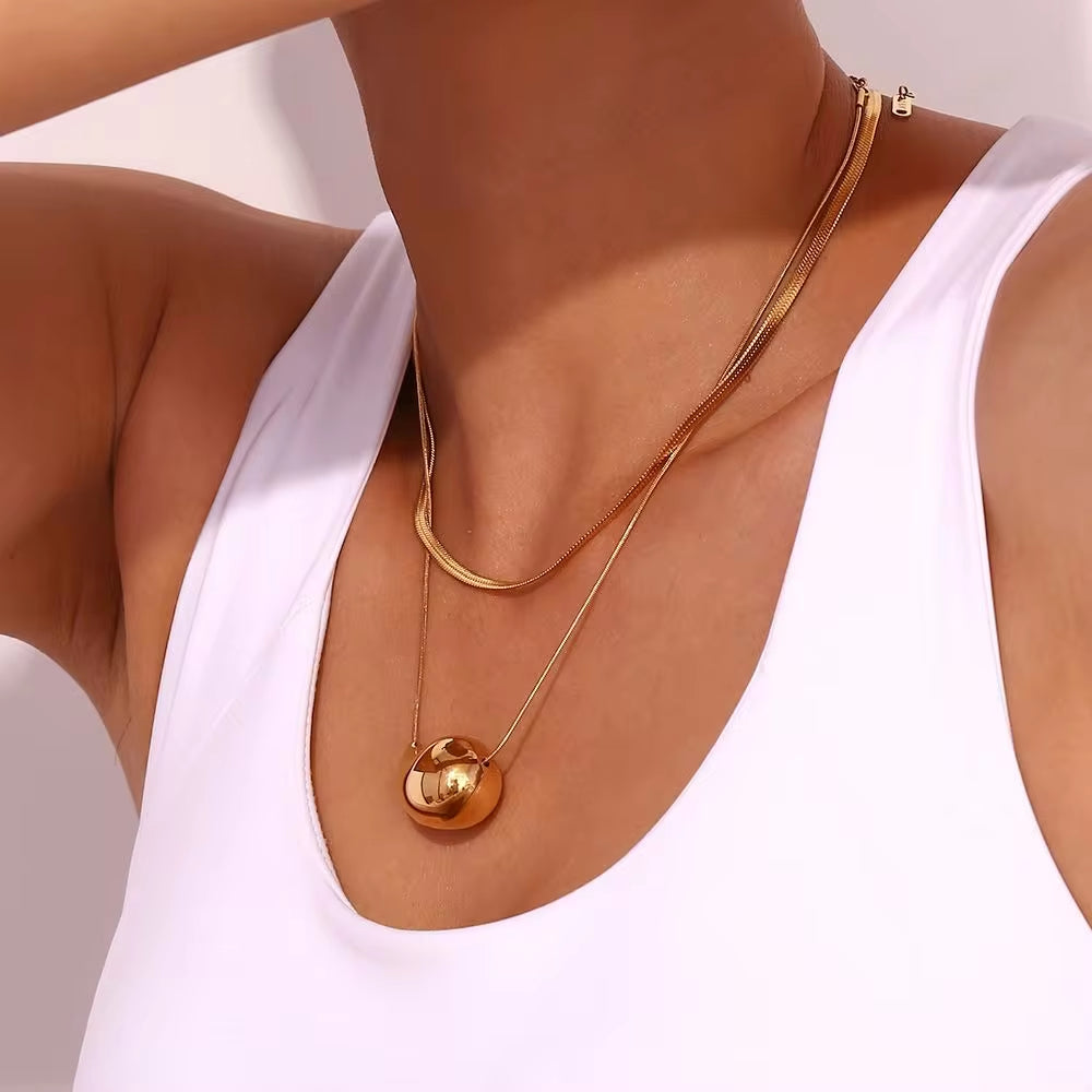 Drop Pendant Gold 18K Stainless Steel Chain Necklace Women Jewelry My Store