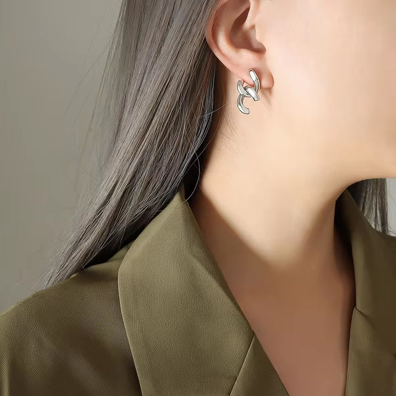 Luxury Sparkle 18K Gold PVD Plated Shiny Party Micro Pave Stainless Steel Chain Earring Non Tarnish & Waterproof Women My Store