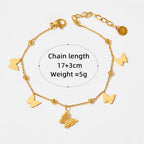2024 New Design Classic Stainless Steel Gold Plating Bead and Butterfly Chain Necklace Bracelets My Store