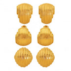 JEWELRY New Simple Irregular Geometric Earrings Vertical Pleated Hollow Half Circle Earrings My Store