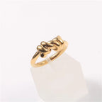 High End 18K Gold Plated Simple Knot Rings Stainless Steel Rings for Women Tarnish Free Jewelry My Store