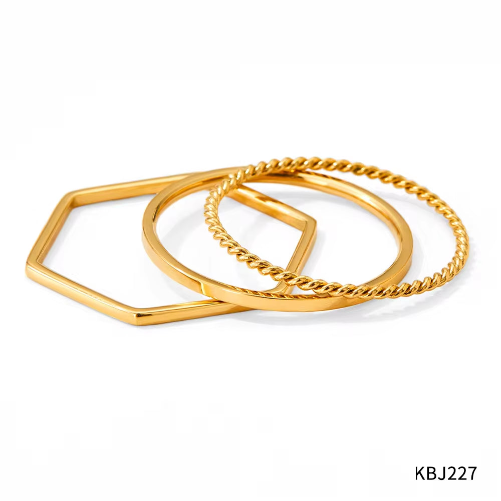 Ins Simple Stainless Seel 3 PCS Ring Women'S Fashion Finger Ring My Store