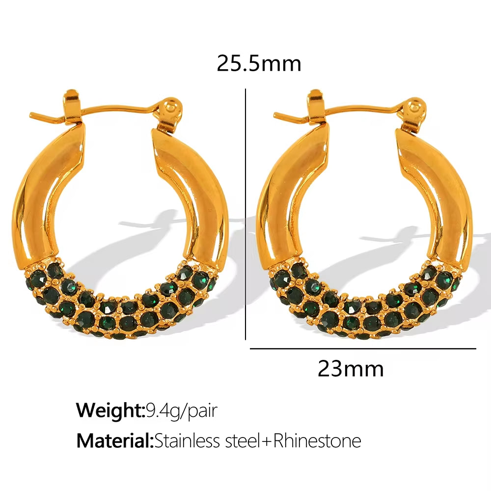 JEWELRY EH292-5 Factory Hot Sale 18K Gold Plated Geometric Zirconia Earrings Fashion Design Premium Earrings My Store