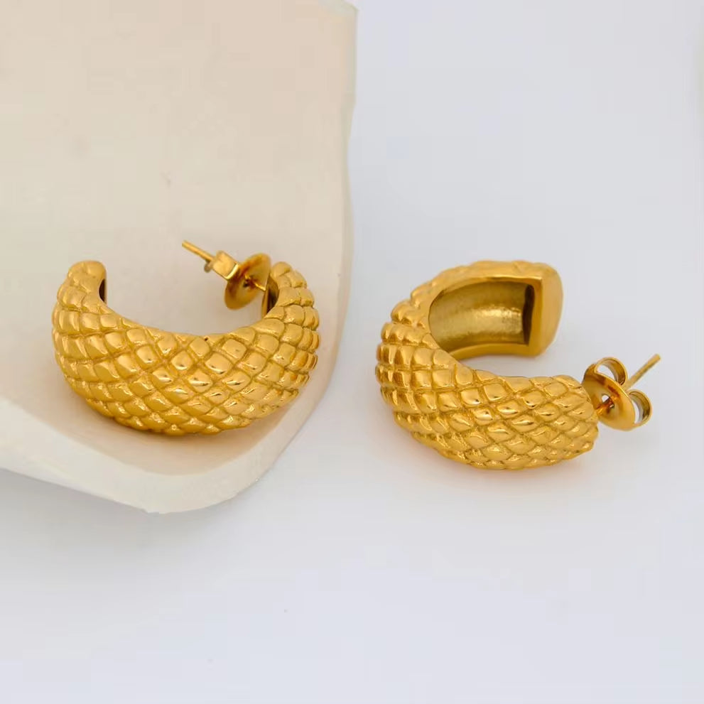 Hawaiian Style Pineapple Ananas Jackfruit Summer Fruit Shape Stainless Steel Stud Earrings Waterproof My Store