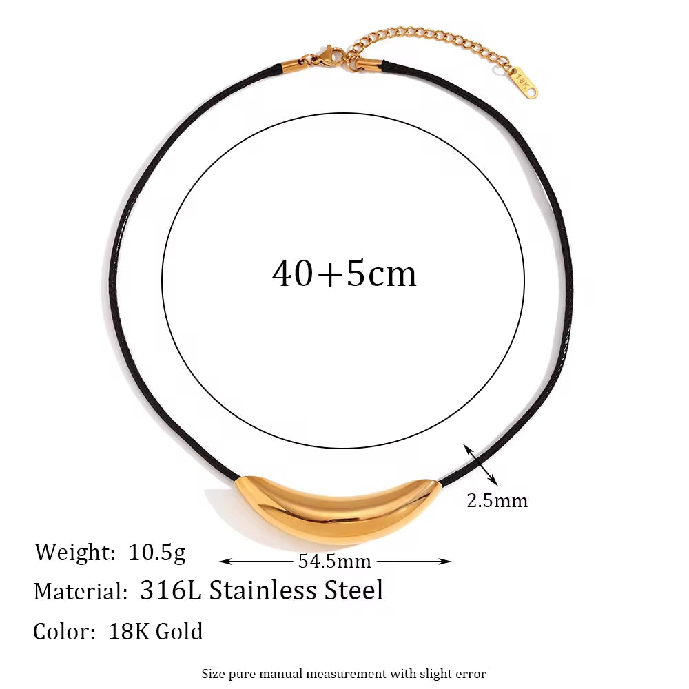 Punk Style Magnetic Choker Necklace 18K Gold Plated Snake Chain Jewelry 316L Stainless Steel Necklace My Store