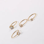3/4/5/6Mm Cz Diamond Riings Waterproof 18K Gold Plated Fine Linellae Stainless Steel Zirconia Rings for Women My Store