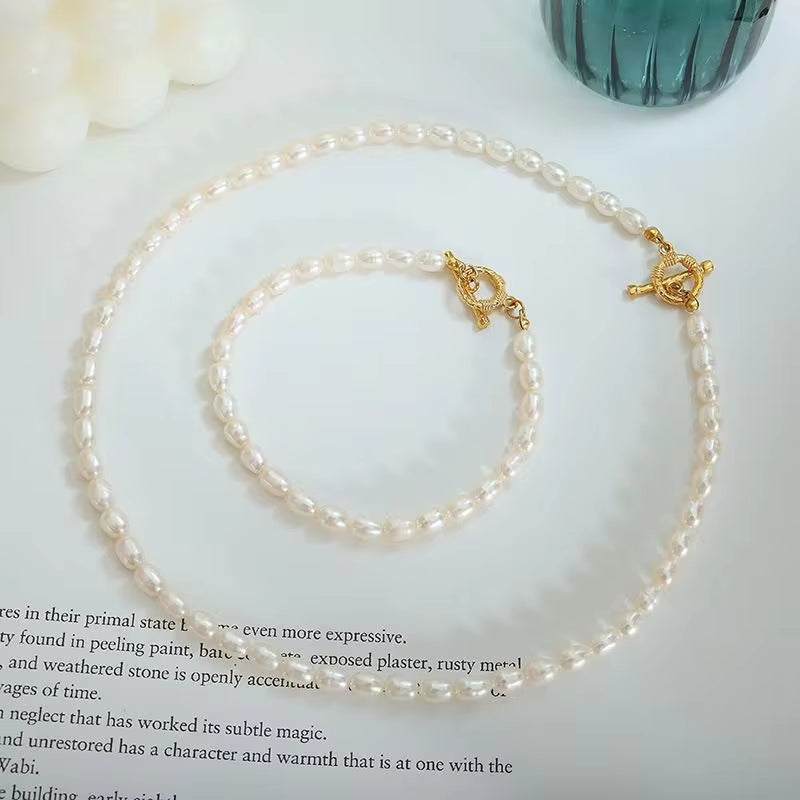 18K Gold Stainless Steel OT Buckle Fresh Water Jewelry Women Dainty Natural Freshwater Pearl Necklace for Women My Store