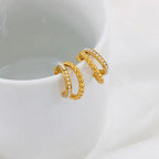 Classic Imitation Pearl Stainless Steel C-Shaped Earrings Chic Fashion PVD 18K Gold Plated Hoop Earrings Women'S Gift My Store