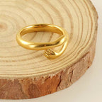 High Quality Vintage Wide Love Hands Embracing Ring Stainless Steel Tarnish Free Hand Hug Open Ring My Store