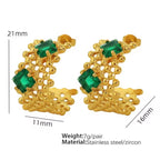 JEWELRY Eh151The Newest Braided and Diamond Encrusted Stainless Steel Earrings with No Discolouration18K Gold My Store