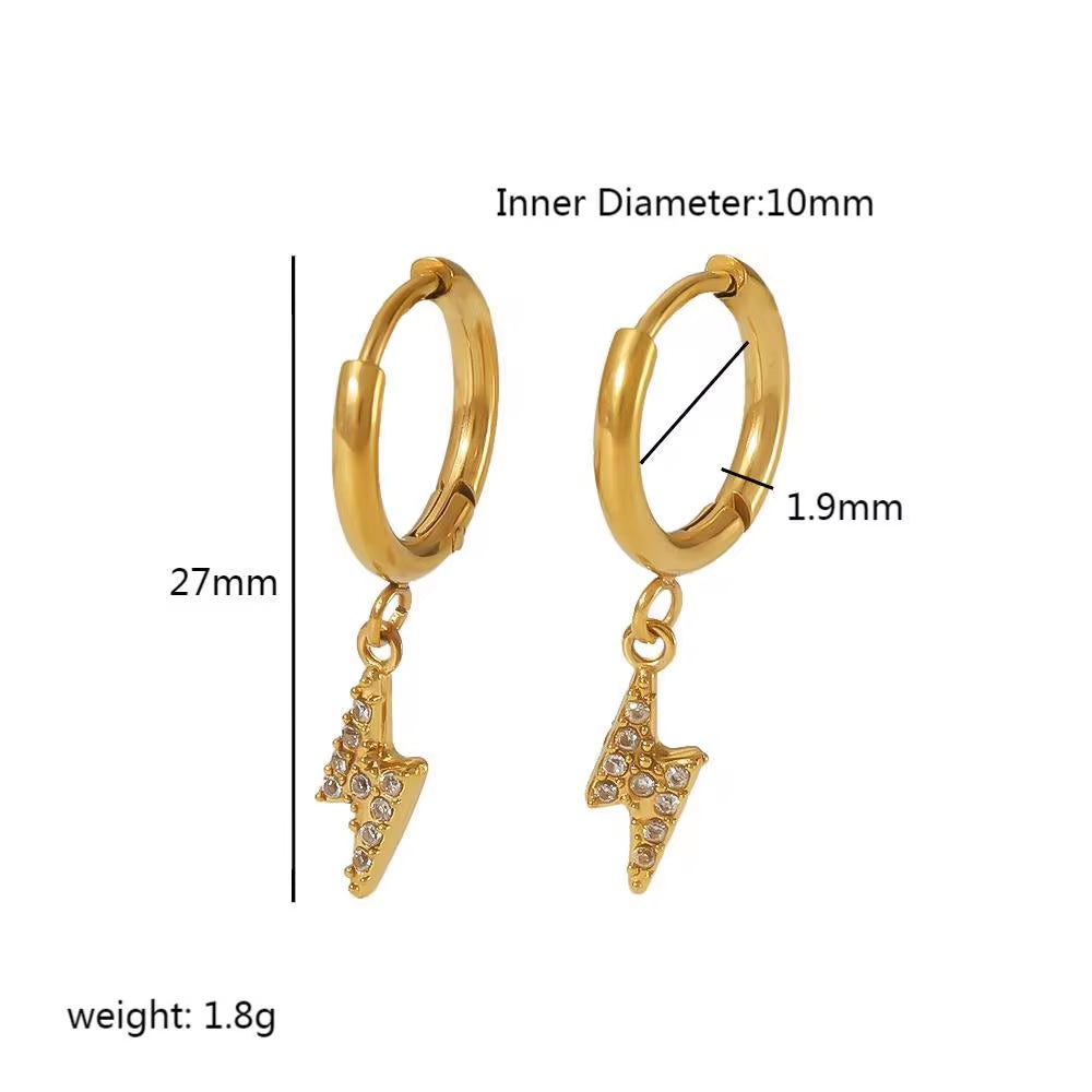 Shiny 18K Gold Hoop Cz Huggie Plated Woman Iced Out Trendy Stainless Steel Jewellery Wholesale Earring for Women My Store