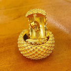 Dropshipping Waterproof Grain Fat Earrings 18K Gold Plated Stainless Steel Tarnish Free Cute Jewelry My Store