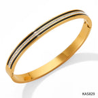 Charm CZ Rhinestone Pave Stainless Steel Cuff Bracelet Bangle Jewelry My Store