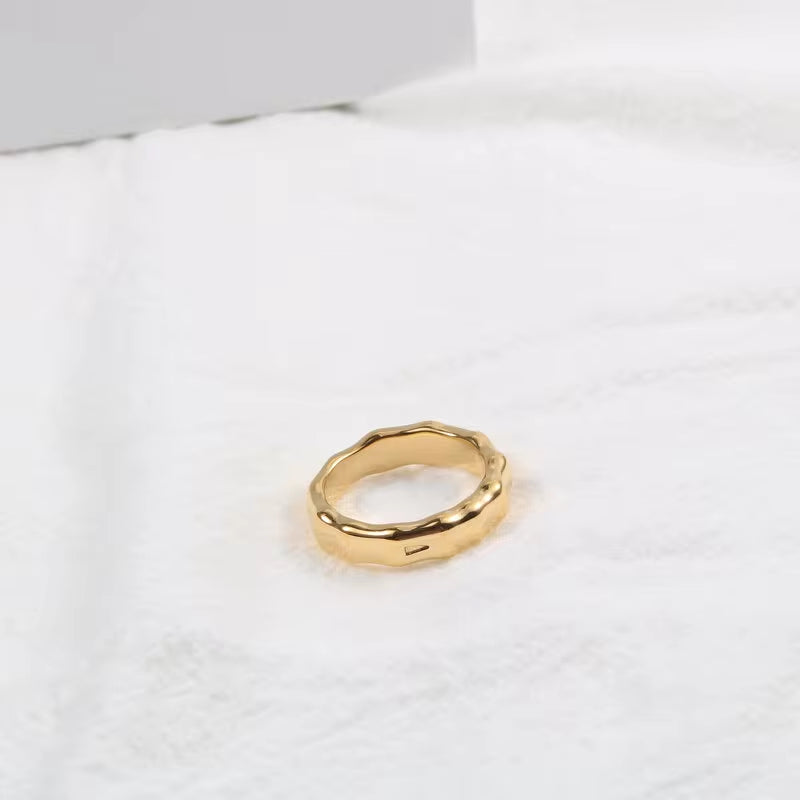 Ins Hot High End 18K Gold Plated Chunky Bamboo Rings Trendy Earrings Wholesale Stainless Steel Jewelry My Store