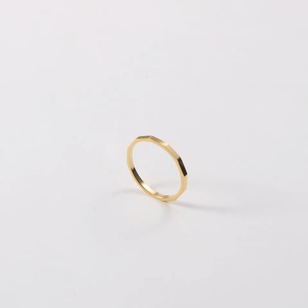 High End 18K Gold Plated Tungsten Stainless Steel Tangent Plane Dainty Rings for Women Finger Ring Non Tarnish My Store