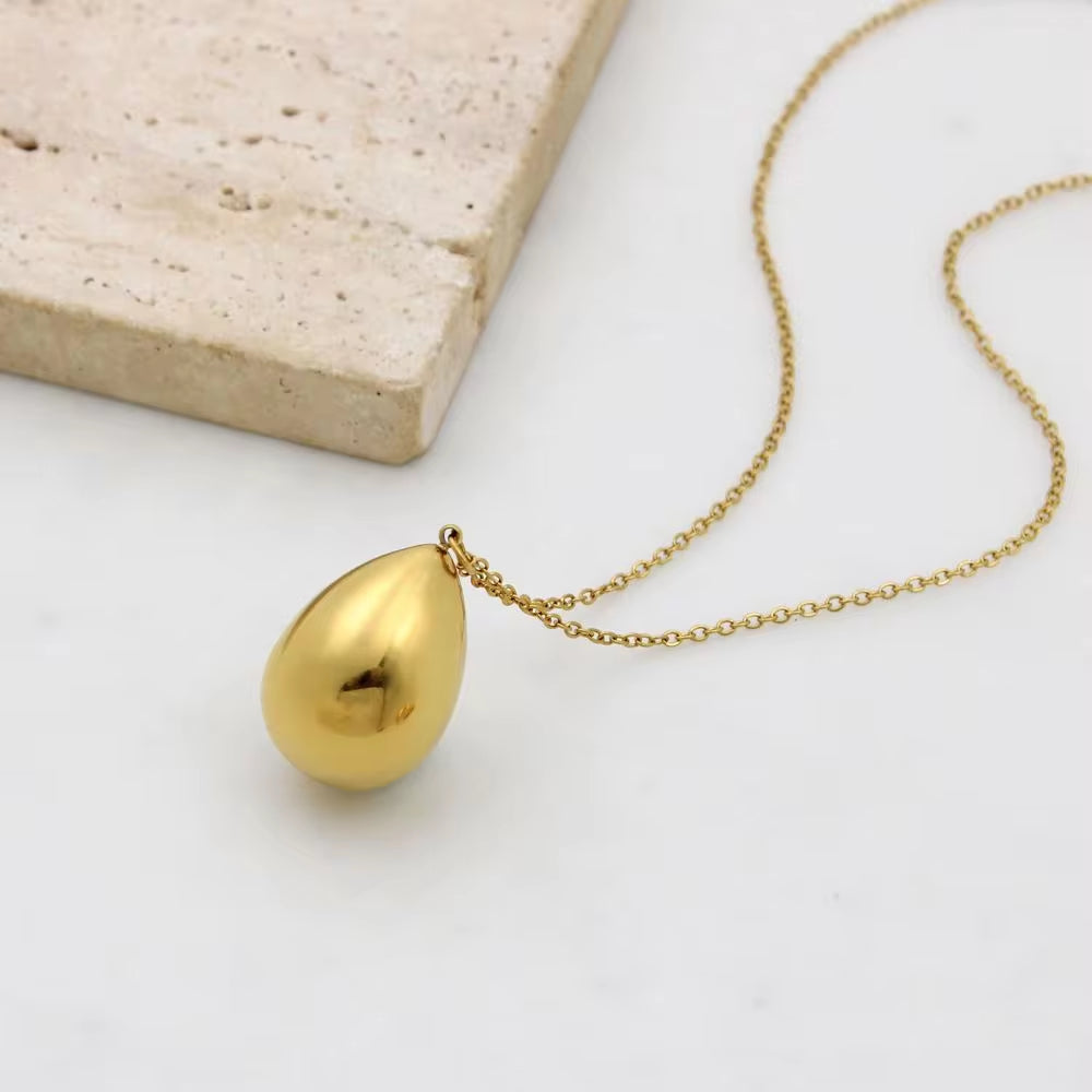 Polished 18K Golden Hollow Water Drop Stainless Steel Jewelry Set Elegant Women'S Fashion Jewelry Waterproof My Store