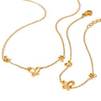 Ins Gold Plated Stainless Steel Three Butterfly Shape Hollow Zircon Necklace Bracelet Thin Chain Gift Bracelet My Store