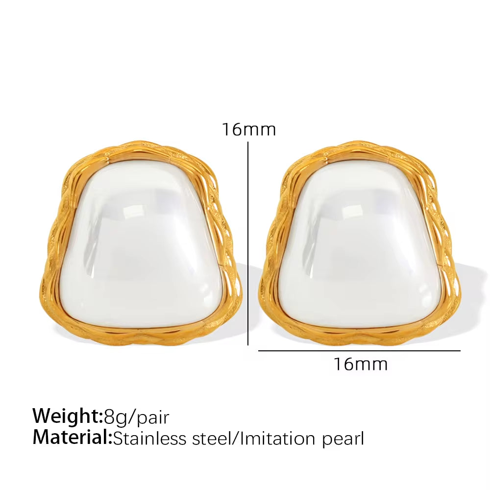 JEWELRY Eh281French Set Pearl Earrings New Square Coloured Beads Earrings Irregular Earrings My Store