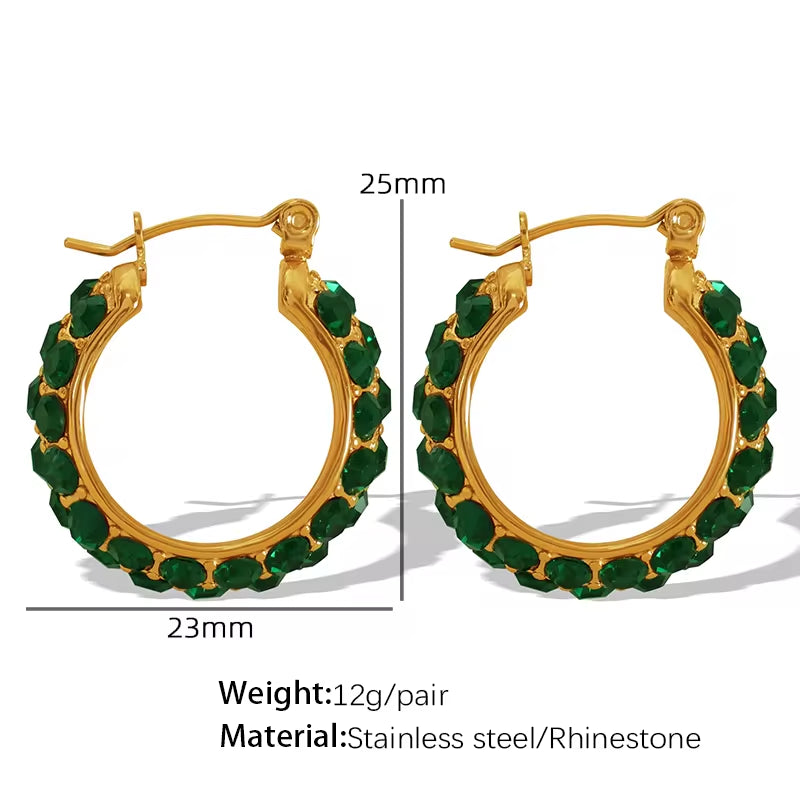 JEWELRY EH188 Fashion Inlaid Rhinestone C-Shaped Earrings Earrings Stainless Steel Earrings Wholesale My Store
