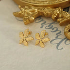 JEWELRY EH23 French Petal Embossed Earrings Stainless Steel 18K Gold Plated Fashion Earrings My Store