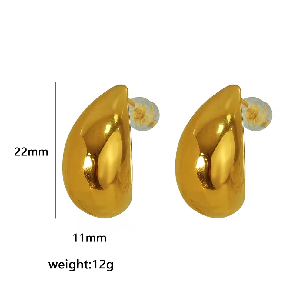 JEWELRY EH33-EH46 New Earrings for Women Water Drop Earrings Stainless Steel Plated 18K Gold My Store