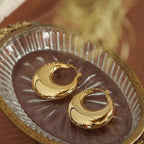 JEWELRY EH24-EH25 French High Quality Earrings Glossy Stainless Steel 18K Gold Plated Earrings Wholesale My Store