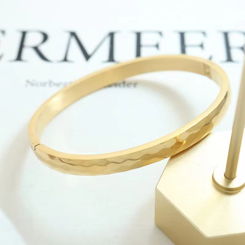 European and American Simple Stainless Steel 18K Gold Plated Jewelry Women Men'S Bracelet My Store