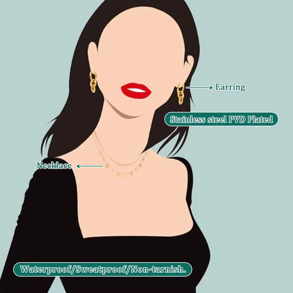 2024 Hip Hop Punk Chunky Cuban Link Chain Long Hanging Aesthetics Bijoux Gold Color Thick Oval Curb Chain Link Drop Earrings My Store