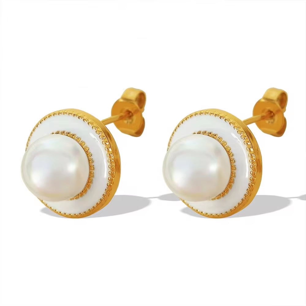JEWELRY EH209 French Pearl Earrings Female New Fashion Temperament Senior Sense of Small Fragrant Wind Earrings My Store