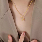 Minimalist Twelve Constellations18K Gold Plated Chain Crystal Charm Zodiac Necklace My Store