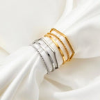 Ins Simple Stainless Seel 3 PCS Ring Women'S Fashion Finger Ring My Store