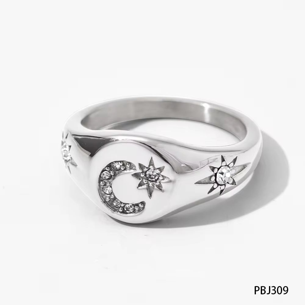 New Arrival Design Chunky Star Zircon North Star Rings Waterproof & Tarnish Free Stainless Steel Jewelry Rings My Store