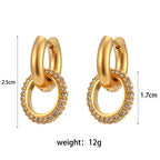 Chunky Micro Insert Shining Zircon Exaggerated Hoop Earrings Non Tarnish Gold Plated 316L Stainless Steel Hypoallergenic Earring My Store