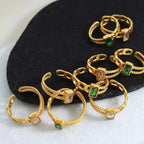 Wholesale Simple Design Fashion Geometric Jewelry Stainless Steel 18K Gold Double Chain Zircon Women Adjustable Wedding My Store